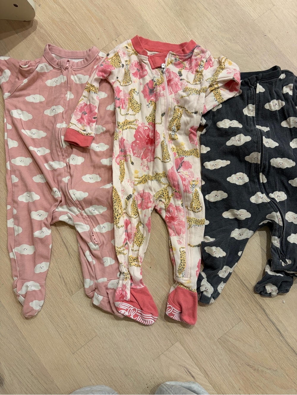 Baby Footed Pajama Lot Pink & Black